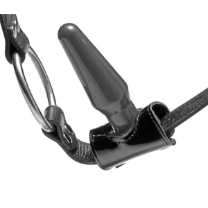 Pure BDSM Analplug-Harness Aus Leder Mit Cockring 14