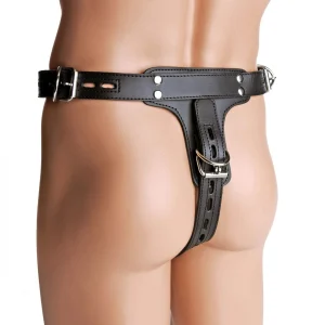 Pure BDSM Analplug-Harness Aus Leder Mit Cockring 16