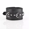 Lieblingstoys Breites Leder-Halsband, Schwarz 20