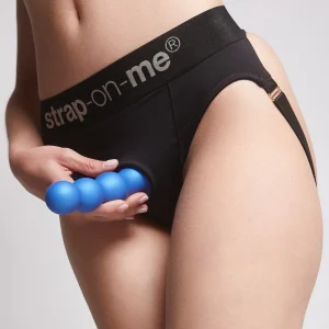 Strap-on-me »Dildo Plug Balls Bleu-Metallique« Hybrid Silikon 10