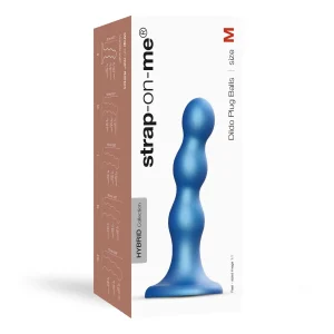 Strap-on-me »Dildo Plug Balls Bleu-Metallique« Hybrid Silikon 14